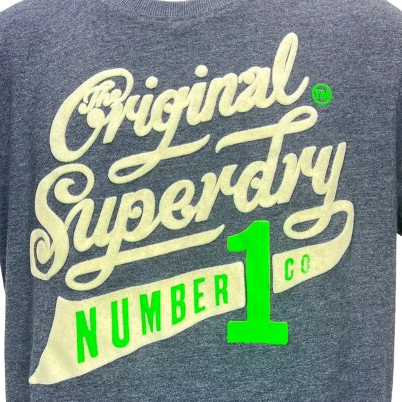 Superdry | Men’s Large | “Original Superdry Number 1 Co” Blue Crewneck T-Shirt - Picture 2 of 11